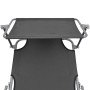 Tumbona plegable con toldo de aluminio gris en Tumbonas | Comprar online en Foru.es