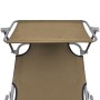 Tumbona plegable con toldo de aluminio gris taupe en Tumbonas | Comprar online en Foru.es