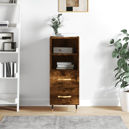 Aparador madera de ingeniería roble ahumado 34,5x34x90 cm de vidaXL, Aparadores - Ref: Foro24-828649, Precio: 51,28 €, Descue...