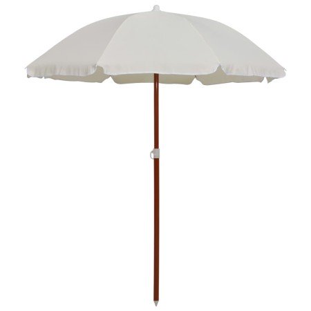Sombrilla con palo de acero blanco arena 180 cm en Sombrillas | Comprar online en Foru.es
