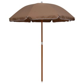 Sombrilla de jardín con palo de acero taupe 180 cm en Sombrillas | Comprar online en Foru.es