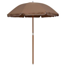 Sombrilla de jardín con palo de acero taupe 180 cm en Sombrillas | Comprar online en Foru.es