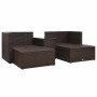 Set muebles de jardín 5 piezas y cojines ratán sintético marrón en Conjuntos de jardín | Comprar online en Foru.es
