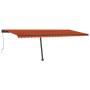 Toldo de pie automático naranja y marrón 600x300 cm en Toldos | Comprar online en Foru.es