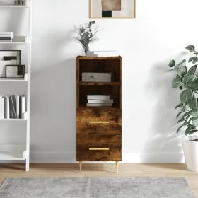 Aparador madera de ingeniería roble ahumado 34,5x34x90 cm de vidaXL, Aparadores - Ref: Foro24-828657, Precio: 51,30 €, Descue...