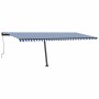 Toldo automático LED sensor de viento azul y blanco 600x300 cm en Toldos | Comprar online en Foru.es