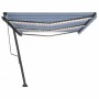 Toldo automático LED sensor de viento azul y blanco 600x300 cm en Toldos | Comprar online en Foru.es