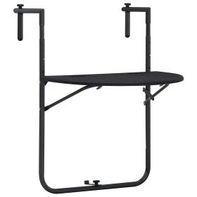 Mesa balcón colgante plástico aspecto ratán negro 60x64x83,5 cm en Mesas de jardín | Comprar online en Foru.es