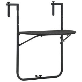 Mesa balcón colgante plástico aspecto ratán marrón 60x64x83,5cm en Mesas de jardín | Comprar online en Foru.es