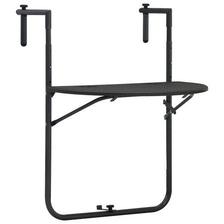 Mesa balcón colgante plástico aspecto ratán marrón 60x64x83,5cm en Mesas de jardín | Comprar online en Foru.es