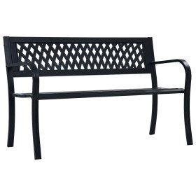 Banco de jardín acero negro 125 cm en Bancos de jardín | Comprar online en Foru.es