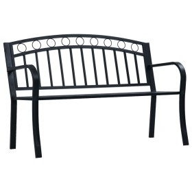 Banco de jardín acero negro 125 cm en Bancos de jardín | Comprar online en Foru.es