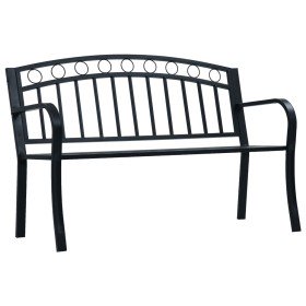 Banco de jardín acero negro 125 cm en Bancos de jardín | Comprar online en Foru.es