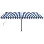 Toldo de pie manual retráctil azul y blanco 400x350 cm en Toldos | Comprar online en Foru.es