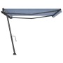 Toldo de pie manual retráctil azul y blanco 400x350 cm en Toldos | Comprar online en Foru.es