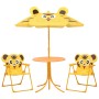 Mesa y sillas de jardín infantil 3 pzas con sombrilla amarillo en Conjuntos de jardín | Comprar online en Foru.es
