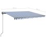 Toldo de pie manual retráctil azul y blanco 400x350 cm en Toldos | Comprar online en Foru.es