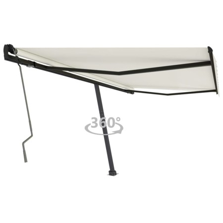 Toldo de pie manual retráctil crema 400x350 cm en Toldos | Comprar online en Foru.es