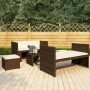 Set muebles de jardín 5 piezas y cojines ratán sintético marrón en Conjuntos de jardín | Comprar online en Foru.es