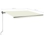 Toldo de pie manual retráctil crema 400x350 cm en Toldos | Comprar online en Foru.es