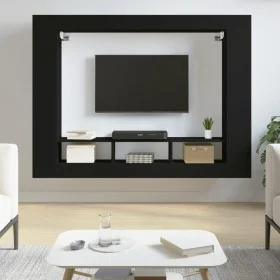 Mueble para TV madera de ingeniería negro 152x22x113 cm de vidaXL, Armarios y almacenamiento - Ref: Foro24-833723, Precio: 84...