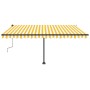 Toldo de pie manual retráctil amarillo y blanco 400x350 cm en Toldos | Comprar online en Foru.es