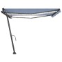 Toldo manual retráctil con LED azul y blanco 400x350 cm en Toldos | Comprar online en Foru.es