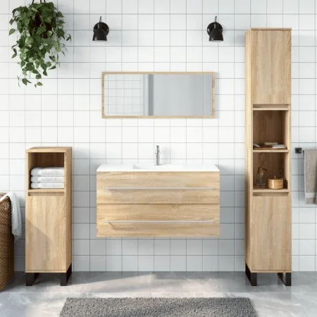 Armario de baño con espejo madera de ingeniería roble Sonoma de vidaXL, Muebles de baño - Ref: Foro24-833881, Precio: 57,91 €...