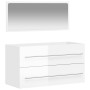 Armario de baño con espejo madera de ingeniería blanco brillo de vidaXL, Muebles de baño - Ref: Foro24-833883, Precio: 62,28 ...