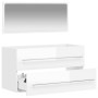 Armario de baño con espejo madera de ingeniería blanco brillo de vidaXL, Muebles de baño - Ref: Foro24-833883, Precio: 62,28 ...