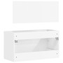 Armario de baño con espejo madera de ingeniería blanco brillo de vidaXL, Muebles de baño - Ref: Foro24-833883, Precio: 62,28 ...