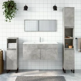 Armario de baño con espejo madera de ingeniería gris hormigón de vidaXL, Muebles de baño - Ref: Foro24-833887, Precio: 51,24 ...