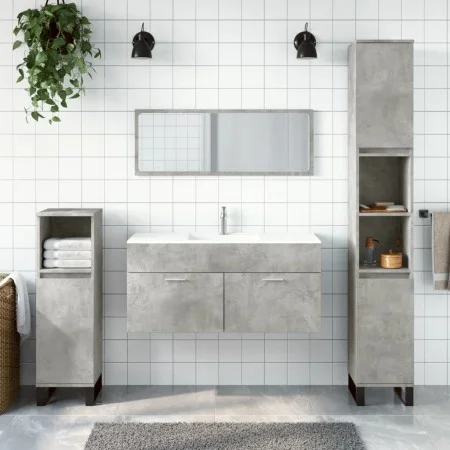 Armario de baño con espejo madera de ingeniería gris hormigón de vidaXL, Muebles de baño - Ref: Foro24-833887, Precio: 51,24 ...