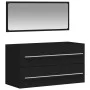 Badezimmerschrank mit Spiegelholz schwarz von vidaXL, Badezimmermöbel - Ref: Foro24-833880, Preis: 61,08 €, Rabatt: %