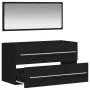 Badezimmerschrank mit Spiegelholz schwarz von vidaXL, Badezimmermöbel - Ref: Foro24-833880, Preis: 61,08 €, Rabatt: %