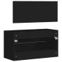 Badezimmerschrank mit Spiegelholz schwarz von vidaXL, Badezimmermöbel - Ref: Foro24-833880, Preis: 61,08 €, Rabatt: %
