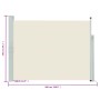 Toldo lateral retráctil de jardín color crema 140x500 cm en Sombrillas | Comprar online en Foru.es