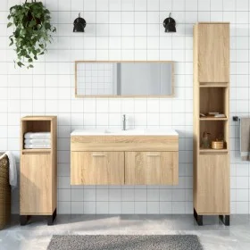 Armario de baño con espejo madera de ingeniería roble Sonoma de vidaXL, Muebles de baño - Ref: Foro24-833886, Precio: 60,68 €...