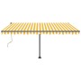 Toldo de pie automático amarillo y blanco 400x350 cm en Toldos | Comprar online en Foru.es