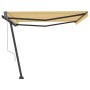 Toldo de pie automático amarillo y blanco 400x350 cm en Toldos | Comprar online en Foru.es
