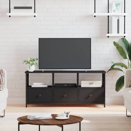 Mueble de TV hierro y madera contrachapada negro 102x33x45 cm de vidaXL, Muebles TV - Ref: Foro24-831788, Precio: 75,76 €, De...