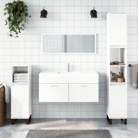 Armario de baño con espejo madera de ingeniería blanco brillo de vidaXL, Muebles de baño - Ref: Foro24-833888, Precio: 76,44 ...