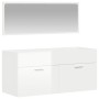 Armario de baño con espejo madera de ingeniería blanco brillo de vidaXL, Muebles de baño - Ref: Foro24-833888, Precio: 76,44 ...