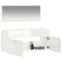 Armario de baño con espejo madera de ingeniería blanco brillo de vidaXL, Muebles de baño - Ref: Foro24-833888, Precio: 76,44 ...