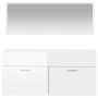 Armario de baño con espejo madera de ingeniería blanco brillo de vidaXL, Muebles de baño - Ref: Foro24-833888, Precio: 76,44 ...