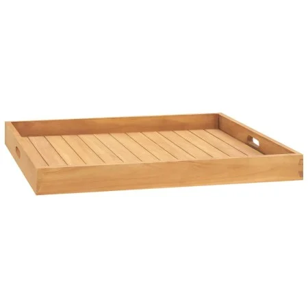 Bandeja de madera de teca maciza 70x70 cm de vidaXL, Fuentes para servir - Ref: Foro24-315459, Precio: 96,91 €, Descuento: %