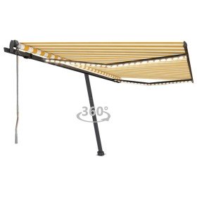 Toldo automático LED sensor de viento amarillo blanco 400x350cm en Toldos | Comprar online en Foru.es
