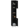 Armario de baño madera contrachapada negro 30x30x190 cm de vidaXL, Tocadores de baño - Ref: Foro24-831533, Precio: 85,60 €, D...