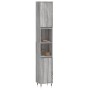 Armario de baño madera contrachapada gris Sonoma 30x30x190 cm de vidaXL, Tocadores de baño - Ref: Foro24-831530, Precio: 82,9...
