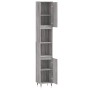 Armario de baño madera contrachapada gris Sonoma 30x30x190 cm de vidaXL, Tocadores de baño - Ref: Foro24-831530, Precio: 82,9...